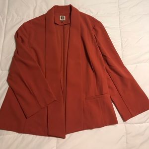 Ann Klein blazer rust color 3/4 length sleeves